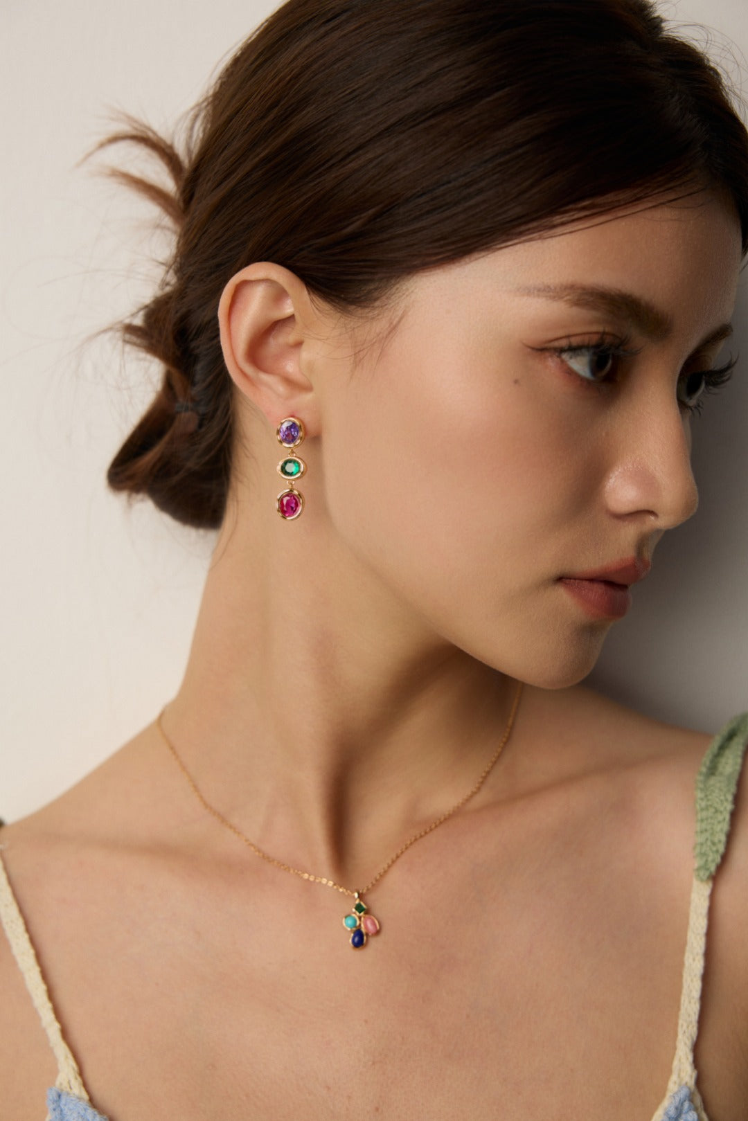 Colorful Zirconia Palace Collection Bracelet Earrings