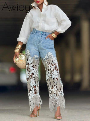 Lace Combo Jeans