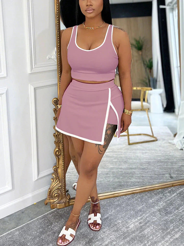 Sporty Tank Top & Skort Set