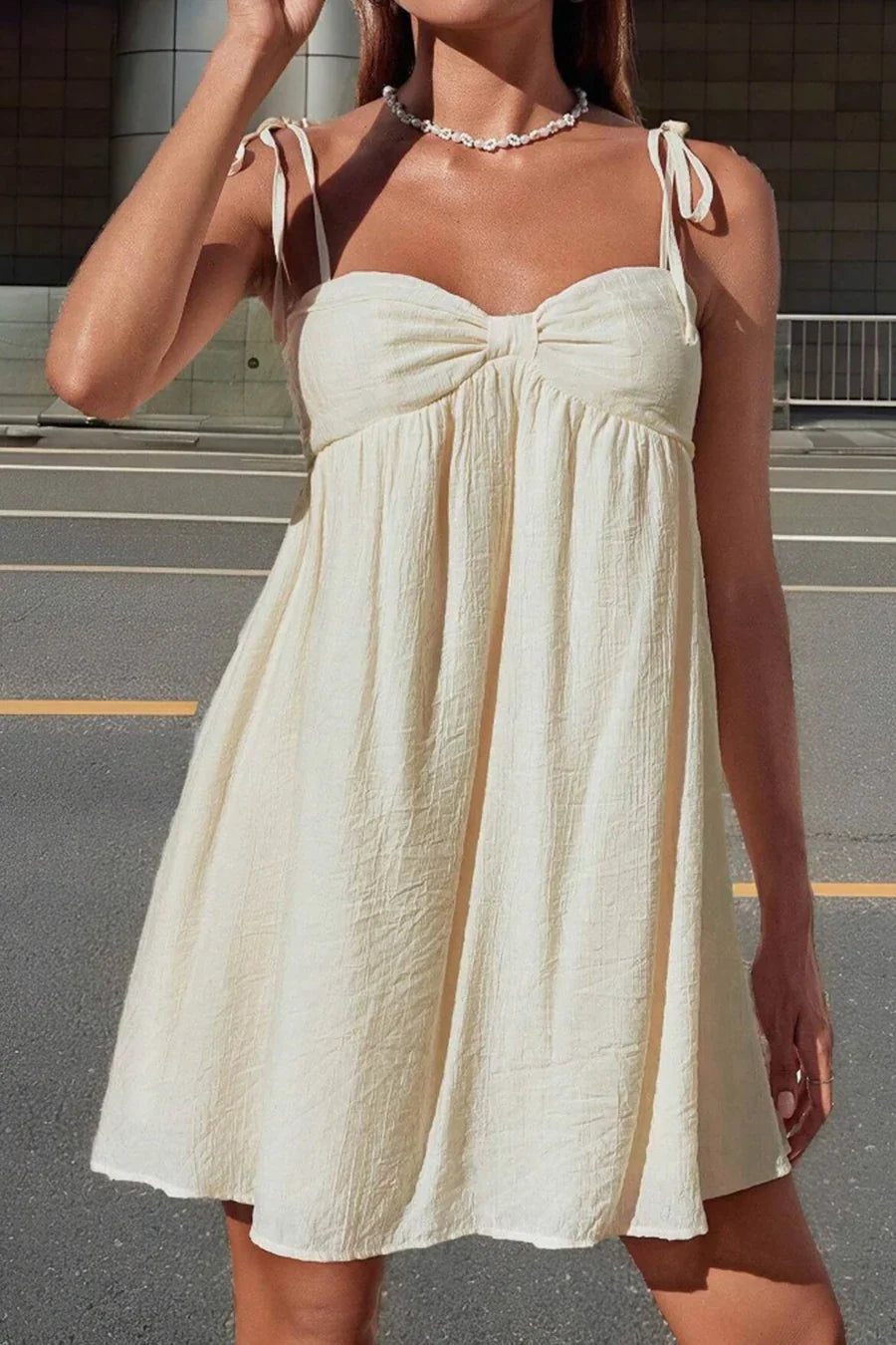 Bow Tie-up Cami Mini Dress