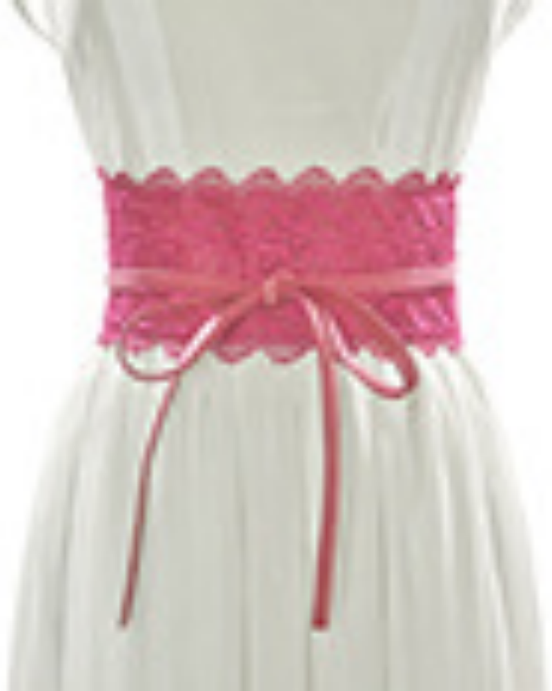 Lace trimmed wide waistband Onesize Rose red
