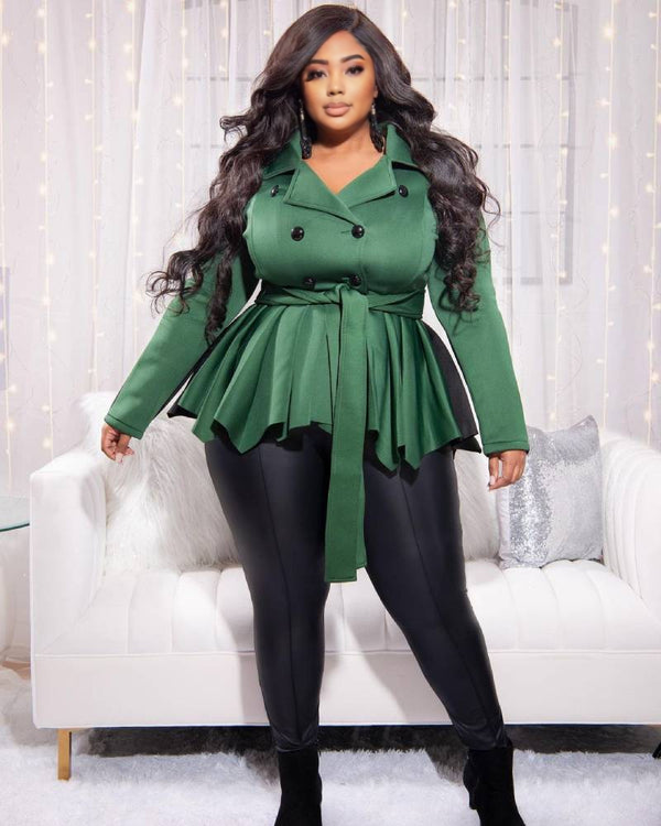Elle Peplum Jacket GREEN
