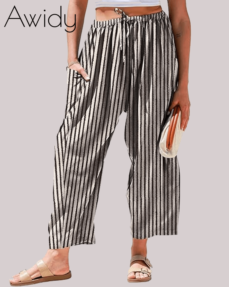 Stripe Ease Cropped Pants