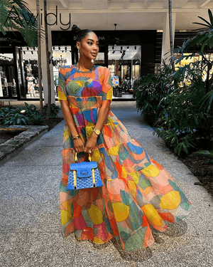 Boho Chic Print Maxi Dress Orange