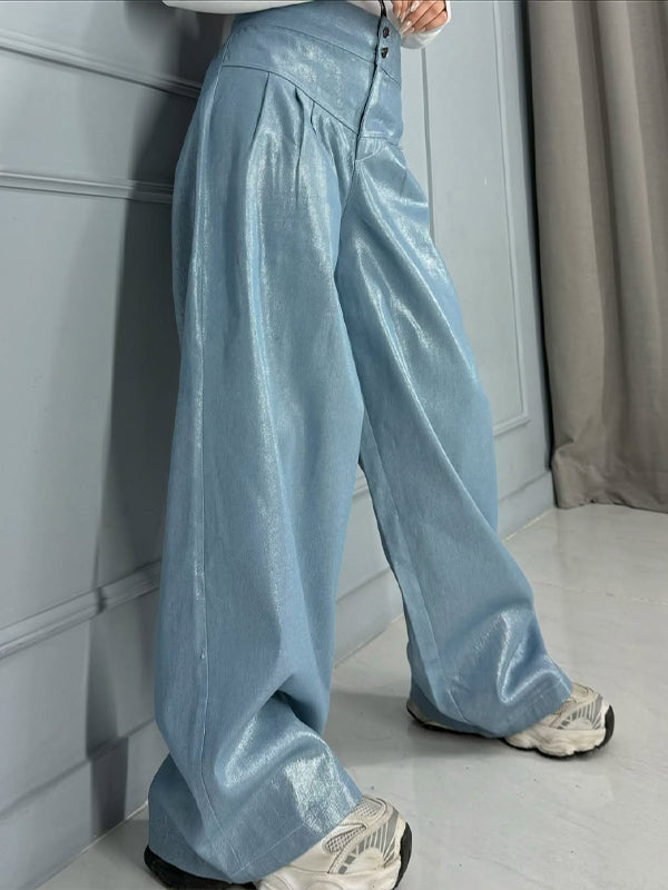 Pantalon large en similicuir