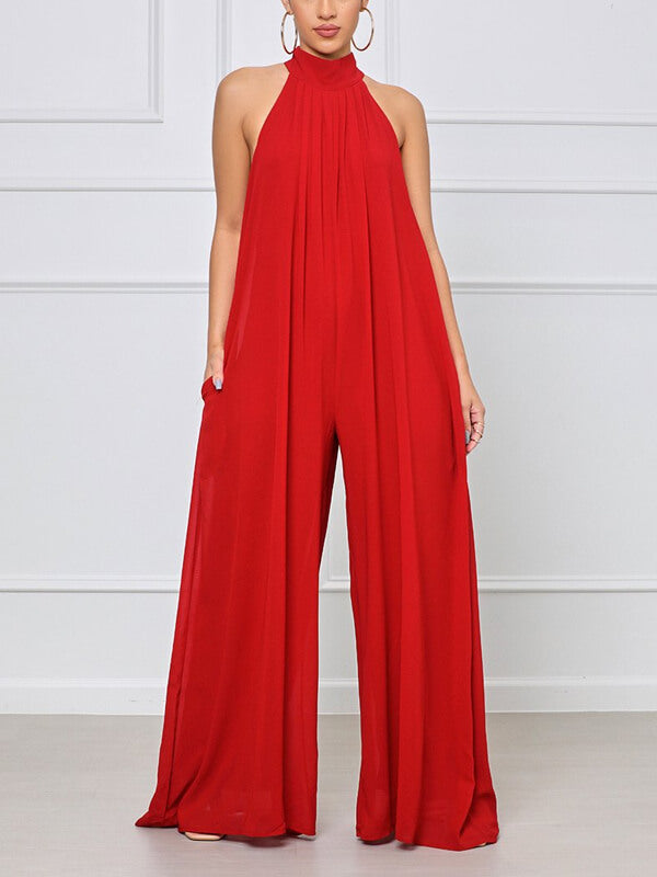 Sleeveless Chiffon Jumpsuit--Clearance