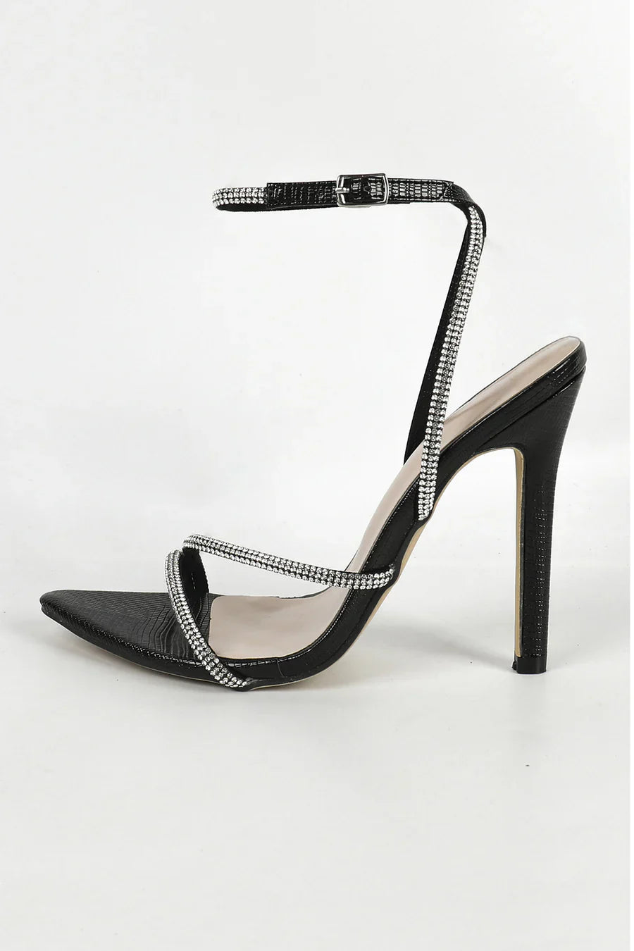 Rhinestone Pointed High Heels