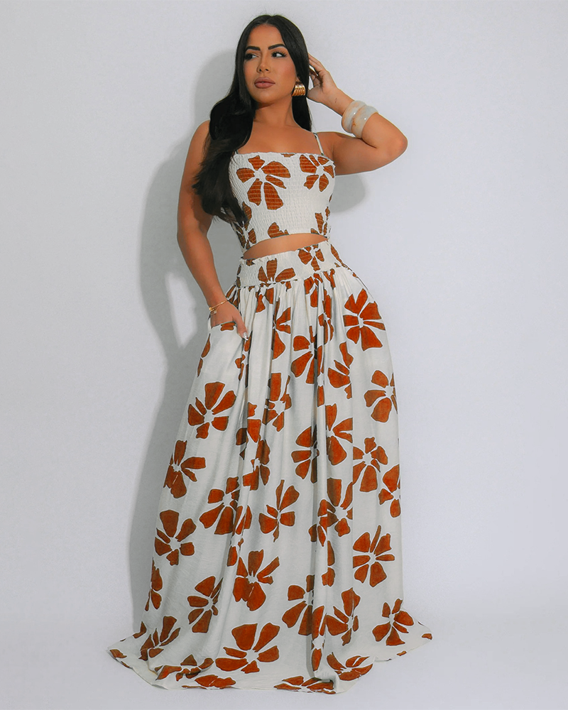 Blossom Skirt Set Red