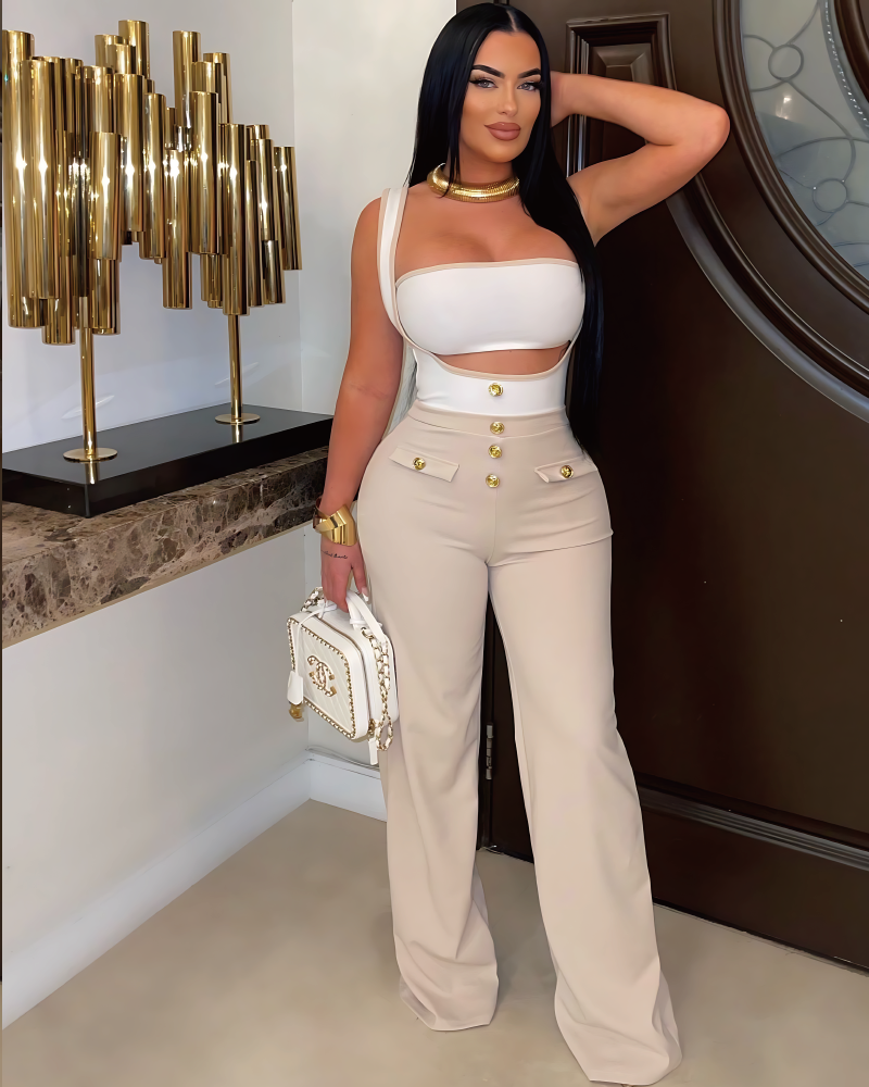 Living Upscale Overall Set Tan