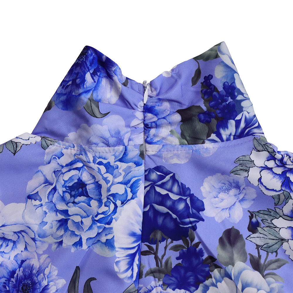 Casual Printed Long Sleeve Shirt Wide Leg Pants Sets