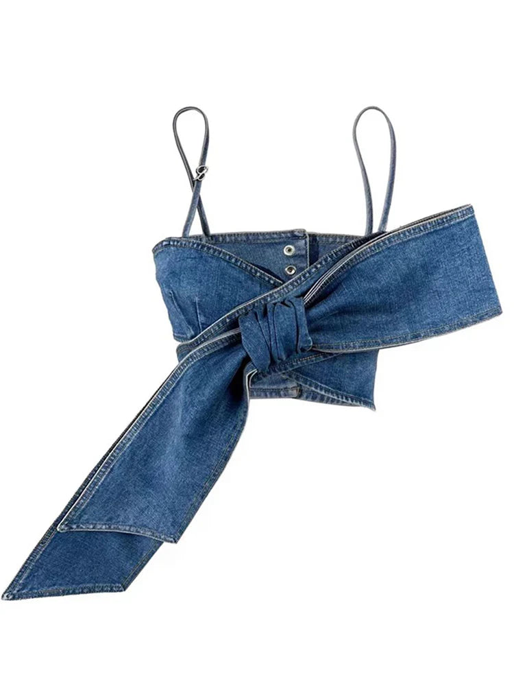 Big Bow Denim Top And Jeans