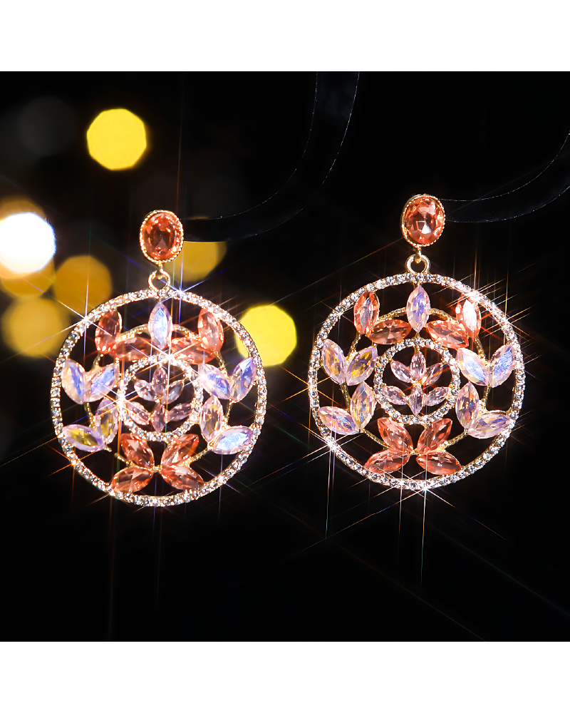 Gemstone Gina Earrings Rose red