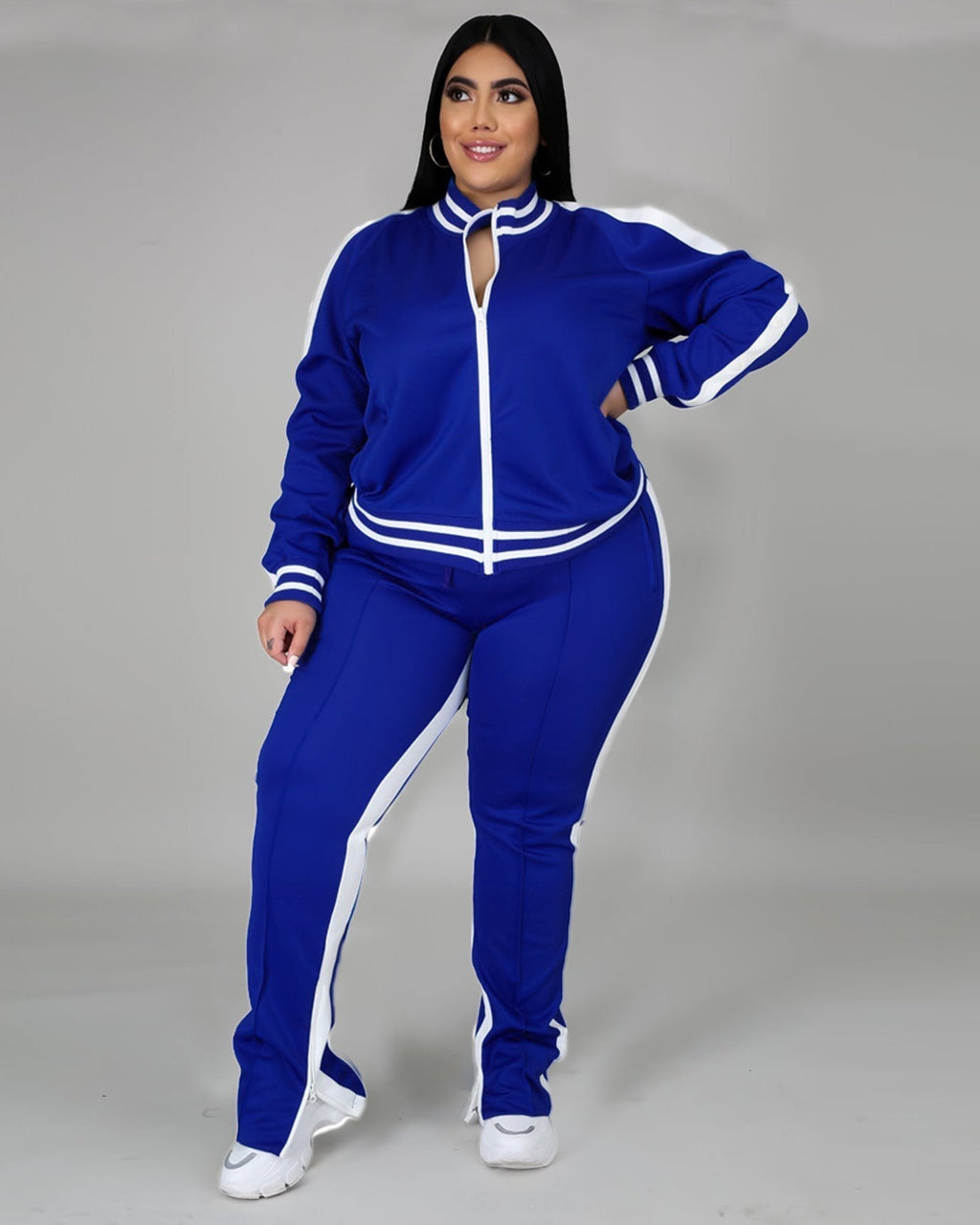 Janay Cold Shoulder Tracksuit BLUE L