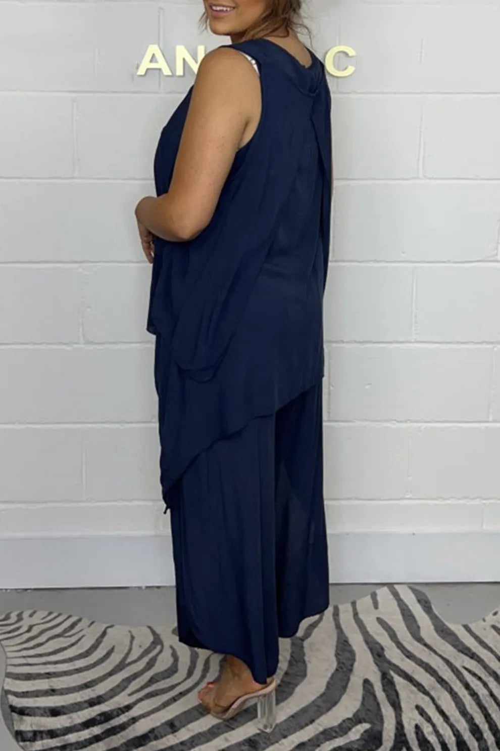 Solid Color Irregular Three piece Outfit