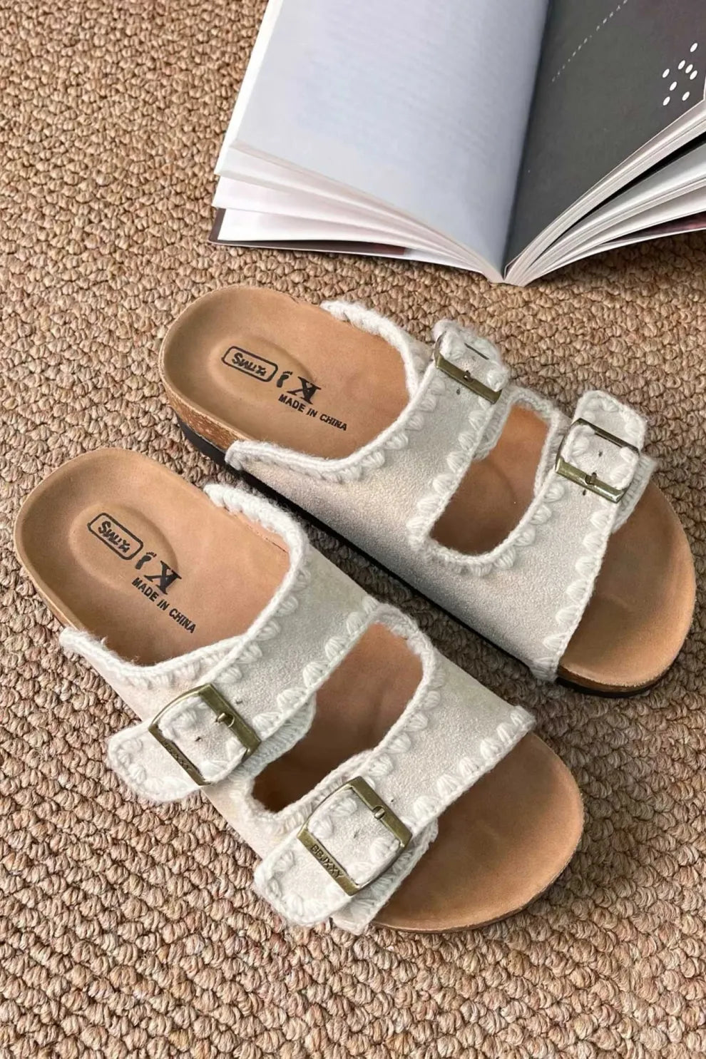 Candy Color Embroidery Platform Sandals