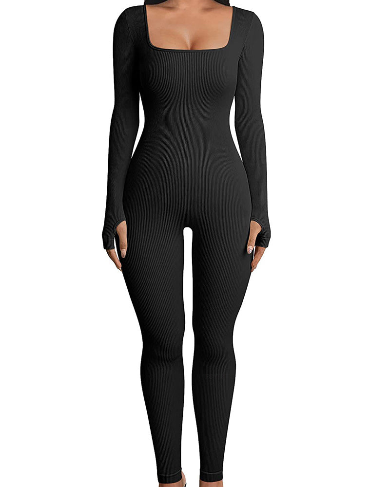 Lela Babe Jumpsuit Long Sleeves Black