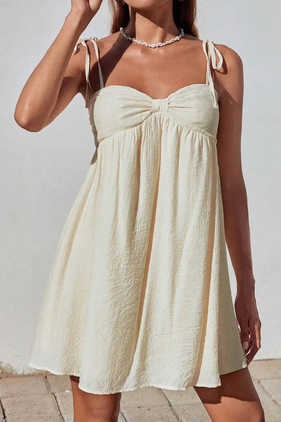 Bow Tie-up Cami Mini Dress