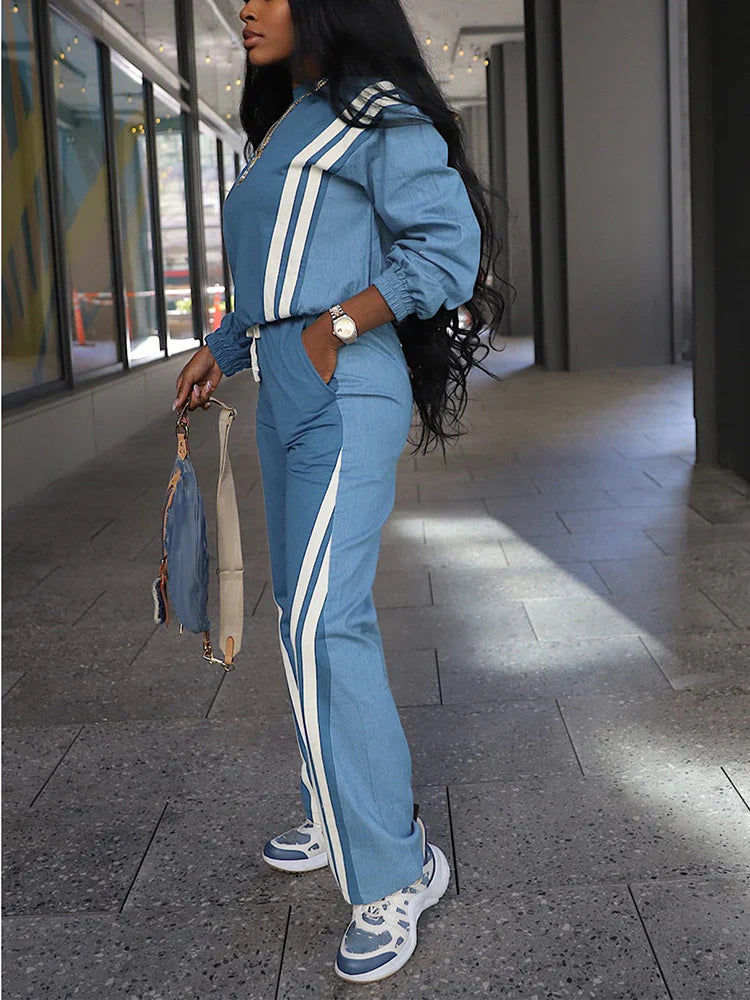 Sporty Colorblock Top & Joggers Set