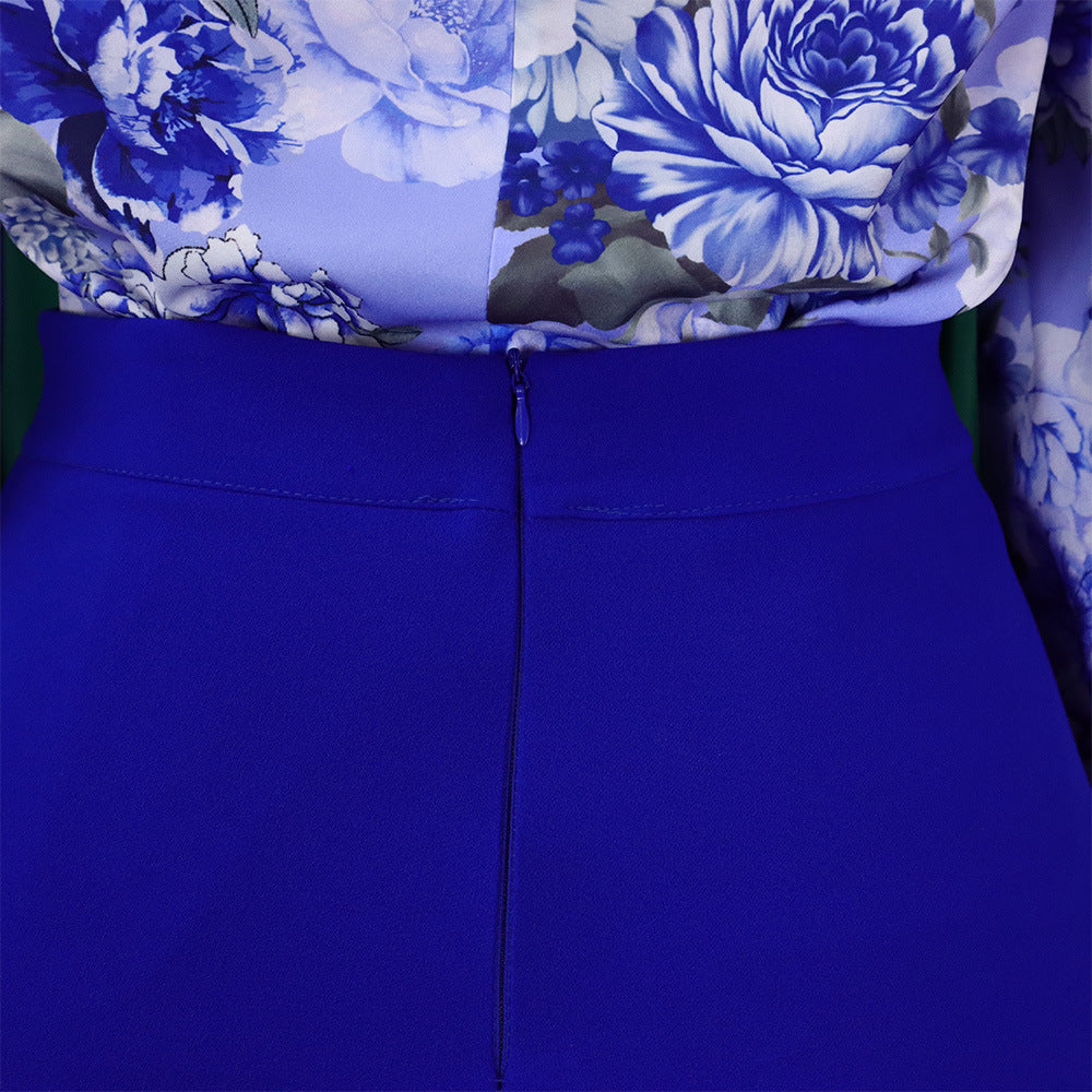Casual Printed Long Sleeve Shirt Wide Leg Pants Sets