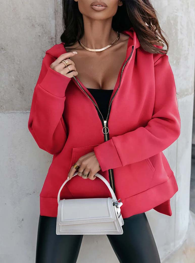 Cardigan Hooded Loose Fleece Sweatshirt