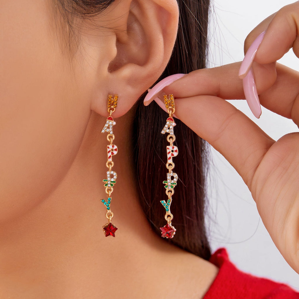 Christmas Tree Gingerbread Man Fashionable Cute Versatile Earrings