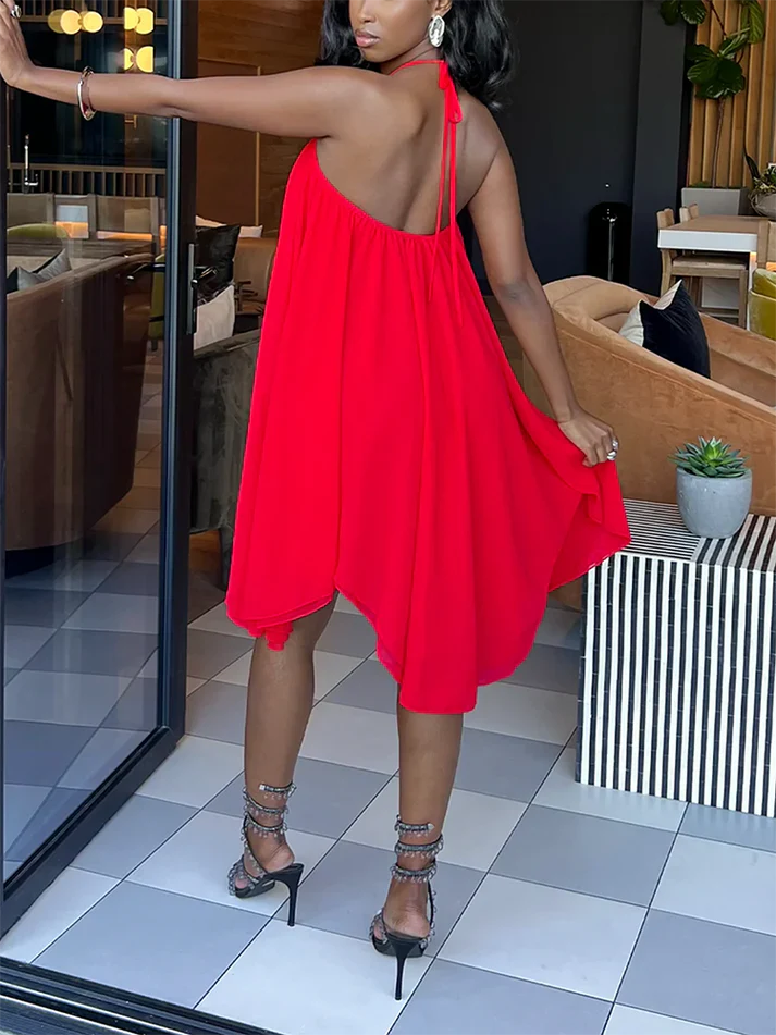Halter Flowy Mini Dress