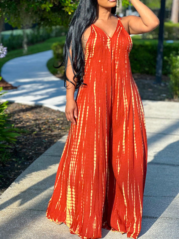 Bedruckter Camisole-Jumpsuit mit weitem Bein