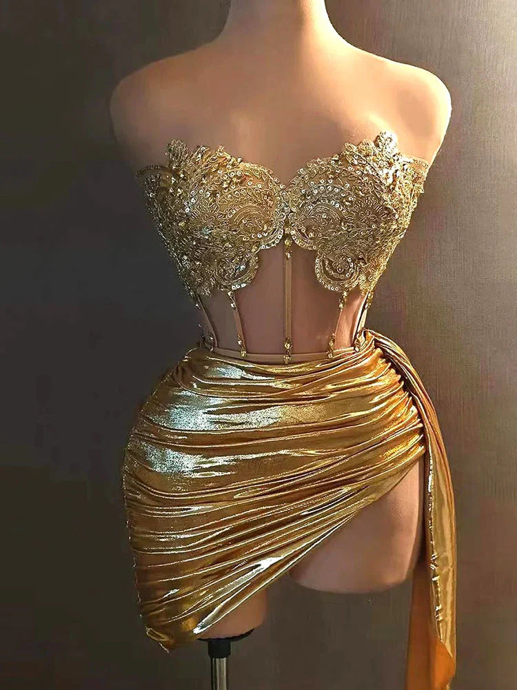 Goddess Corset And Draped Skirt Set