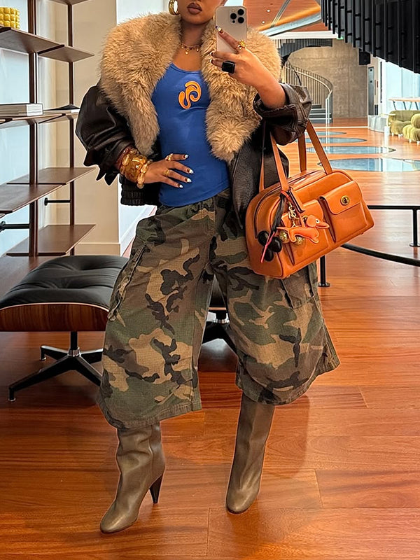 Camo Cargo Capris Pants