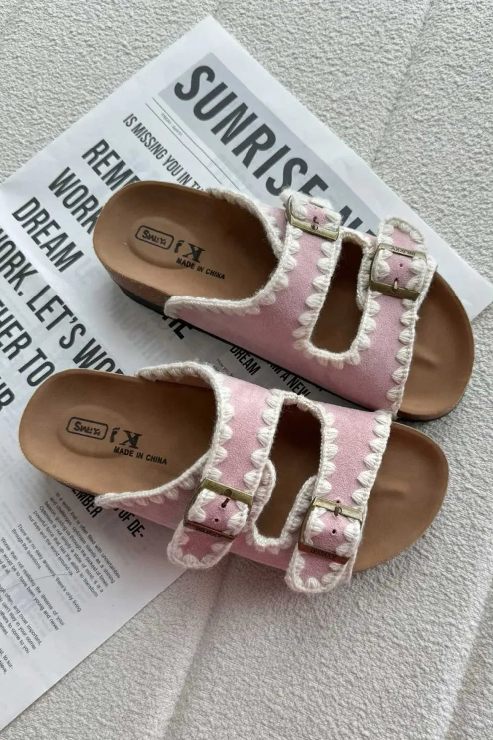 Candy Color Embroidery Platform Sandals