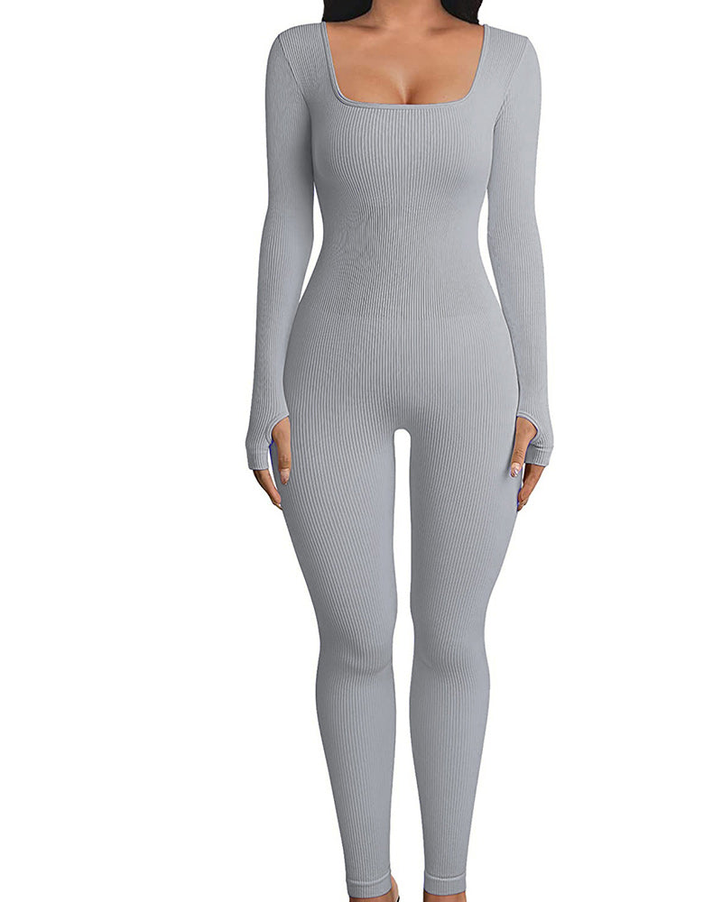 Lela Babe Jumpsuit Long Sleeves Grey