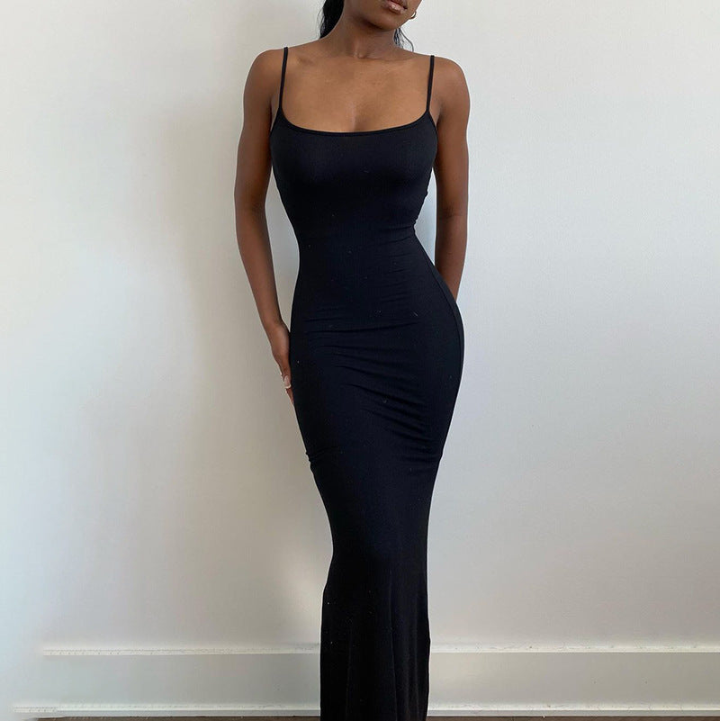 Strap Slim Maxi Dress for Summer Casual Wear