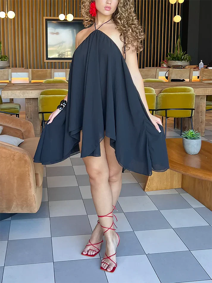 Halter Flowy Mini Dress