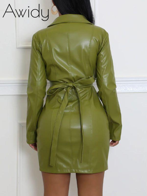 Faux-Leather Jacket & Skirt Set