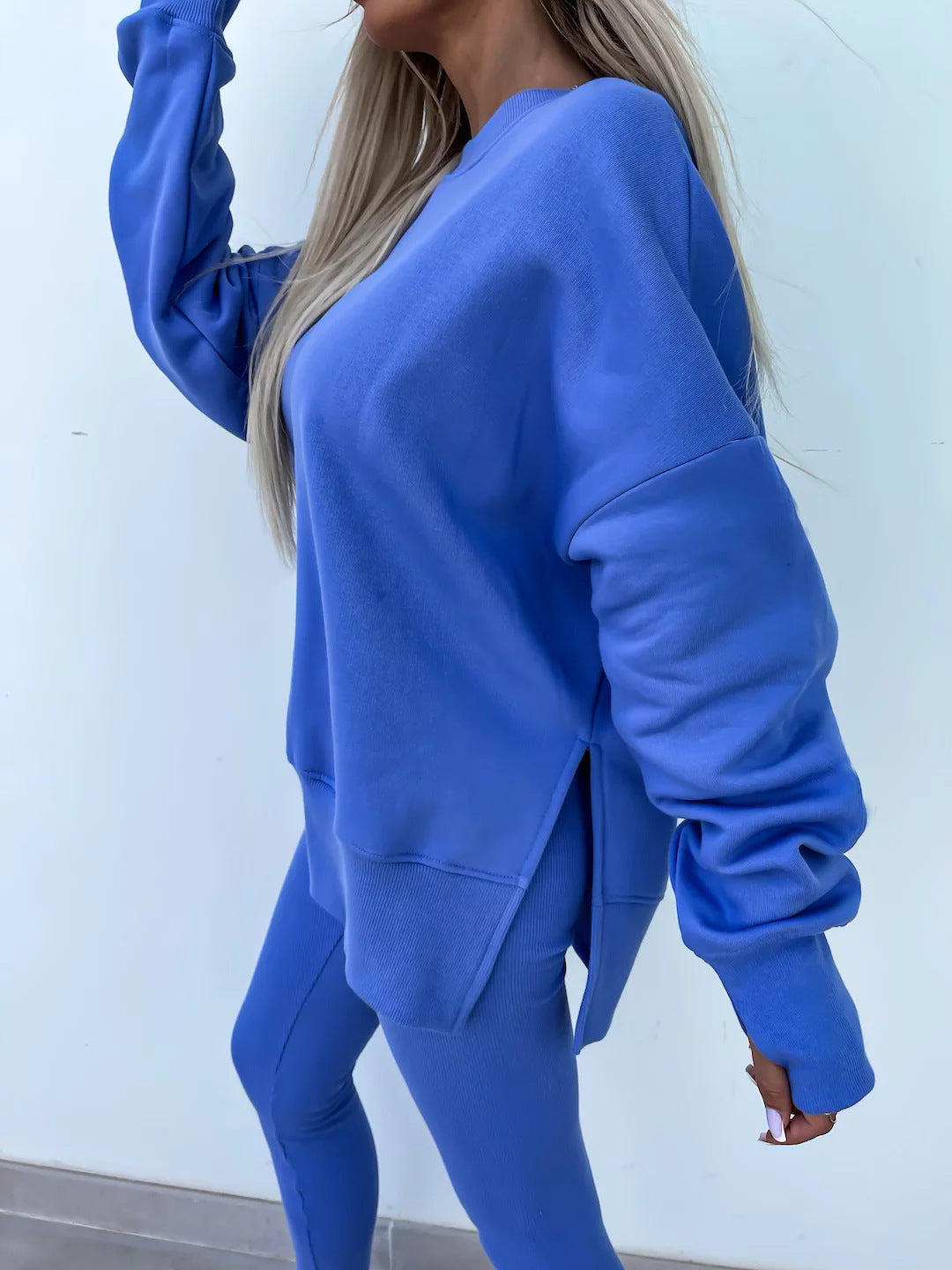 Casual Skinny Pants Loose Sweatshirt Set