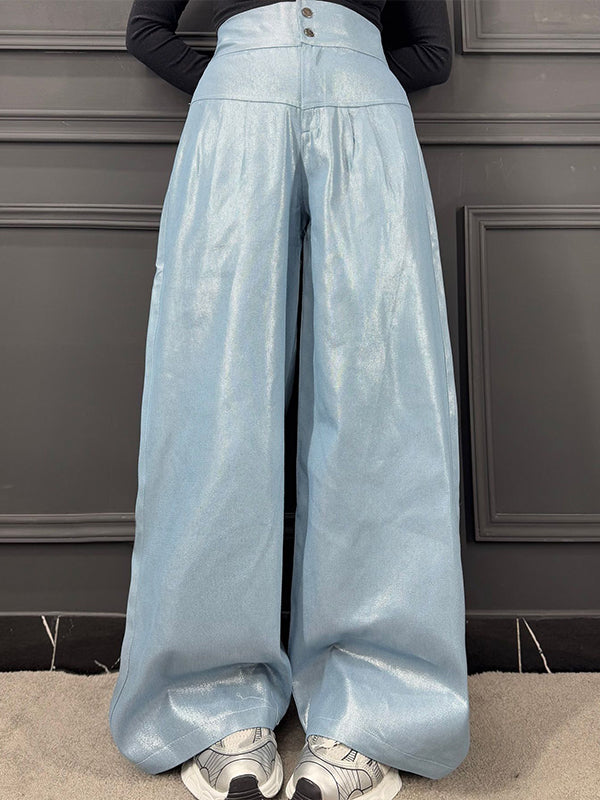 Pantalon large en similicuir