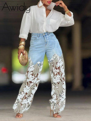 Lace Combo Jeans
