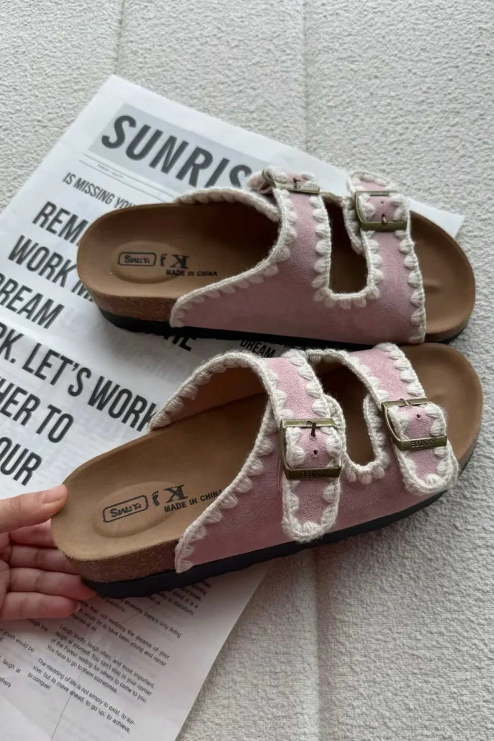 Candy Color Embroidery Platform Sandals