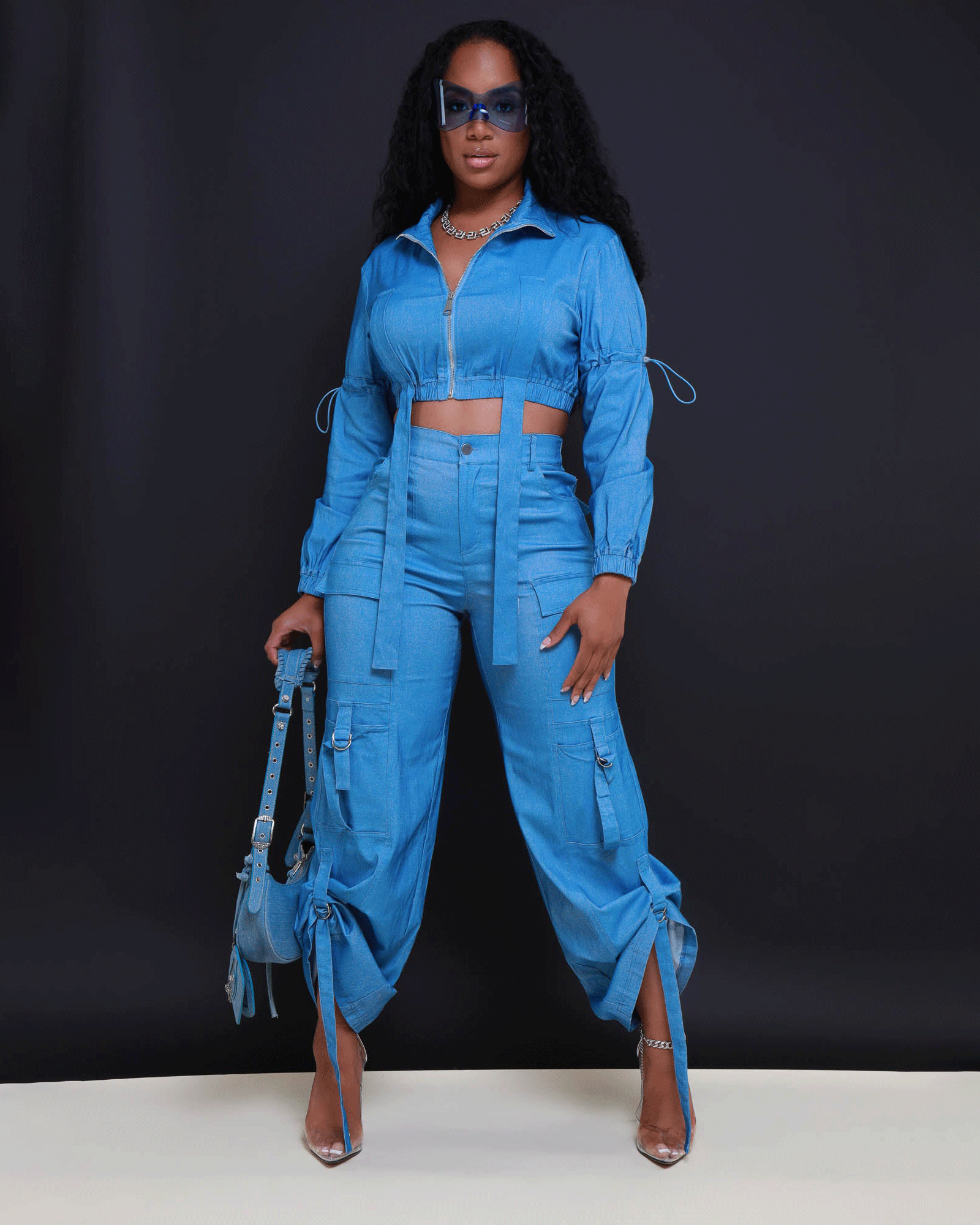 Runner Up Cropped Cargo Pants Set