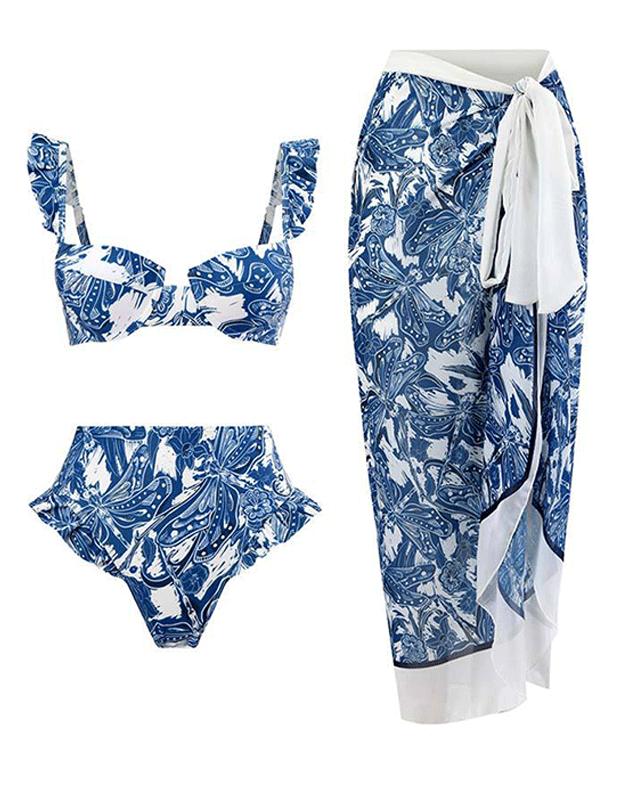 Cabana Girl Skirt Set Blue