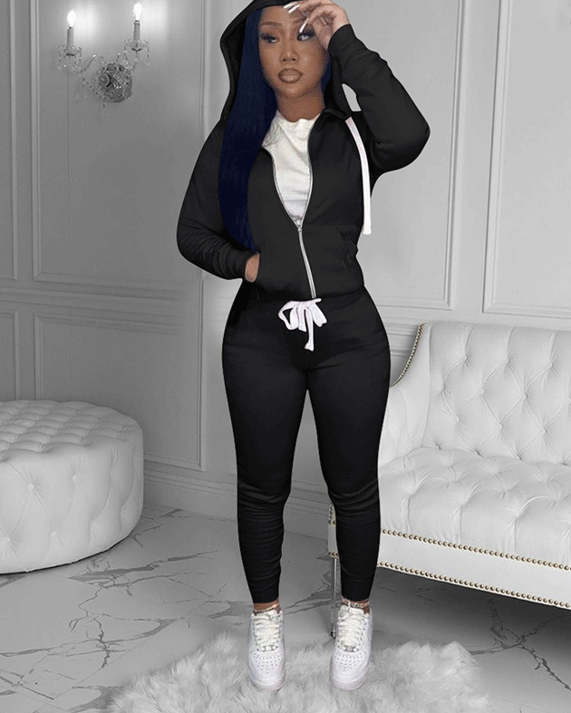 Never Basic - 2PC Sweatsuit Black