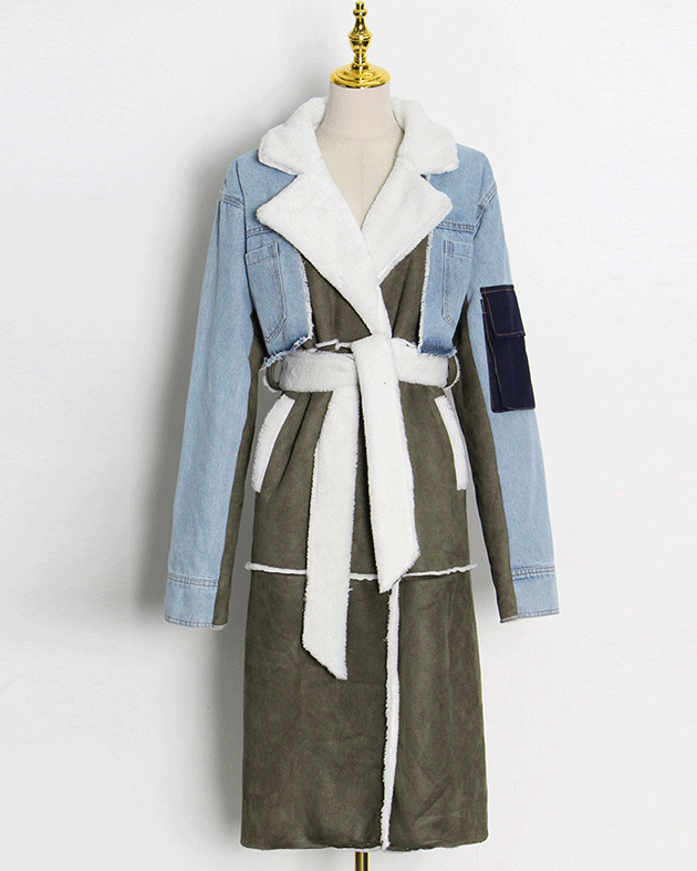Amina Denim Coat Olive