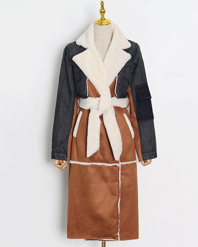 Amina Denim Coat Black M