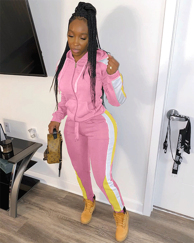 Criss-Cross Jogger Set Pink