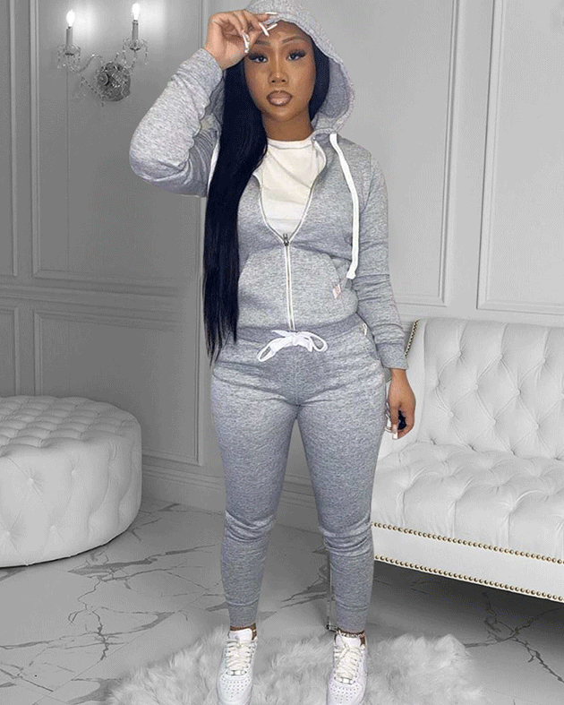 Never Basic - 2PC Sweatsuit Grey
