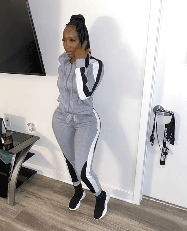 Criss-Cross Jogger Set Grey