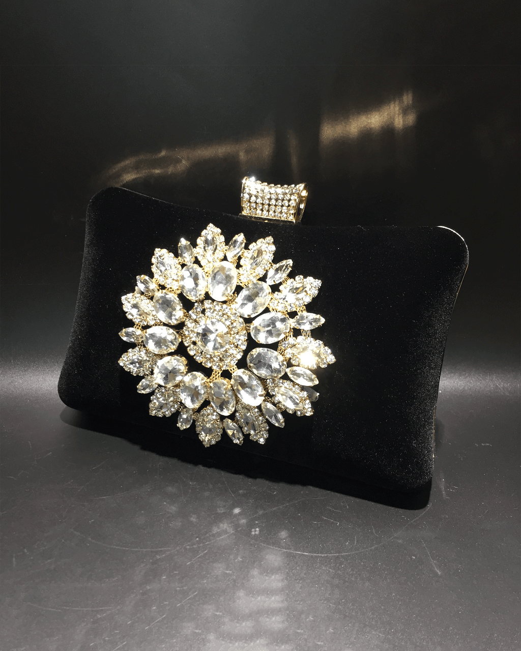 Austria Rhinestones Evening Handbags Black