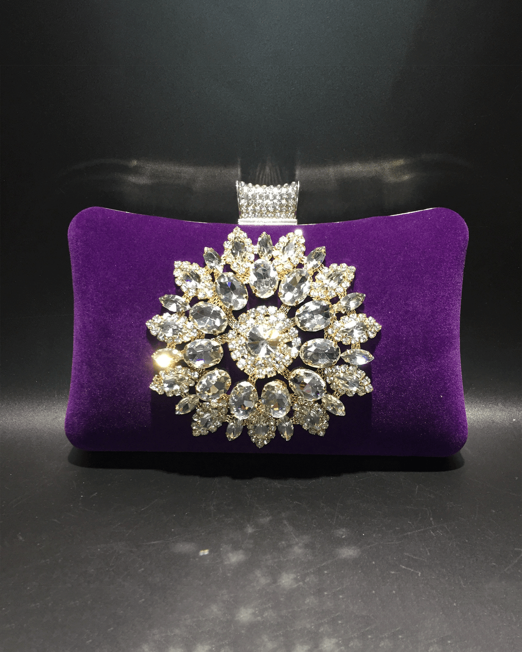 Austria Rhinestones Evening Handbags Purple