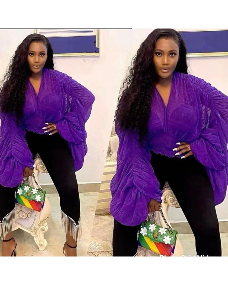 Jazzy Lady Blouse Purple