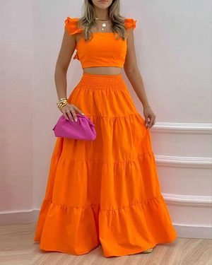 Steal A Kiss Skirt Set Orange